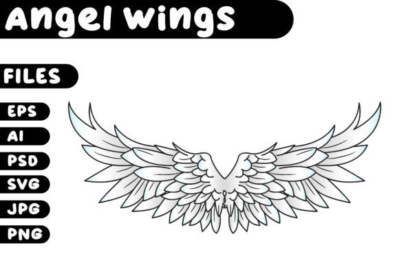 Beautiful White Angel Wings: A Versatile Design Asset