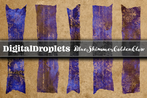 Blue Shimmer | 180 Washi Tapes: A Digital Design Asset
