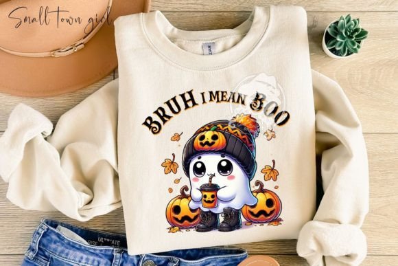 Bruh I Mean Boo: Cute Halloween PNG for Creative Projects