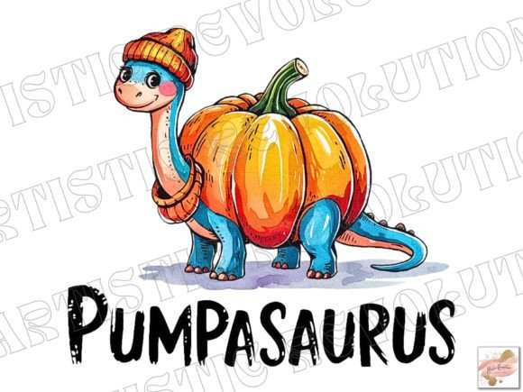 Charming Fall Dinosaur PNG: Creative Design Asset