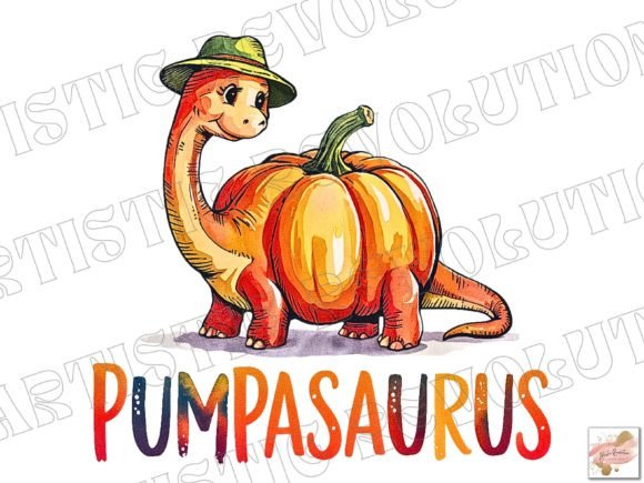 Charming Fall Dinosaur Pumpkin PNG for Creative Projects