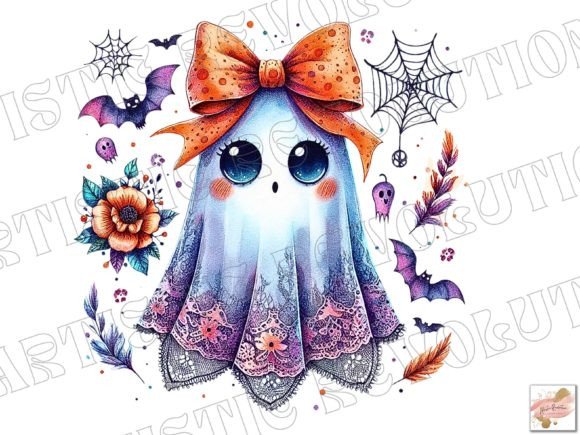 Cute Ghost Lace Ghost Halloween Png: Elevate Your Seasonal Designs
