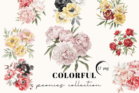 Elevate Your Designs with Watercolor Peony Clipart