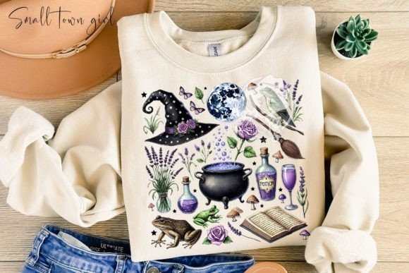 Enchant Your Designs: The Allure of Halloween Vintage Witchcraft Png