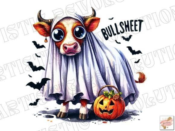 Halloween Cow PNG: A Whimsical Graphic for Creative Projects
