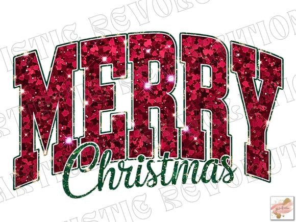 Merry Christmas PNG: Glitter Graphics for Festive Design
