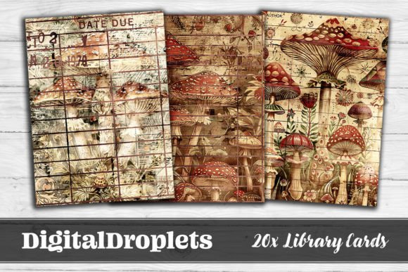 Mushroom Library Cards Vol.3: Elevating Scrapbook and Journal Design
