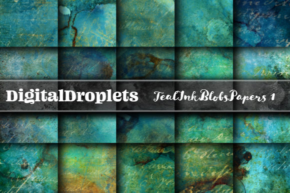 Teal Ink Blobs Vol. 1: A Designer's Collection for Rich, Layered Visuals