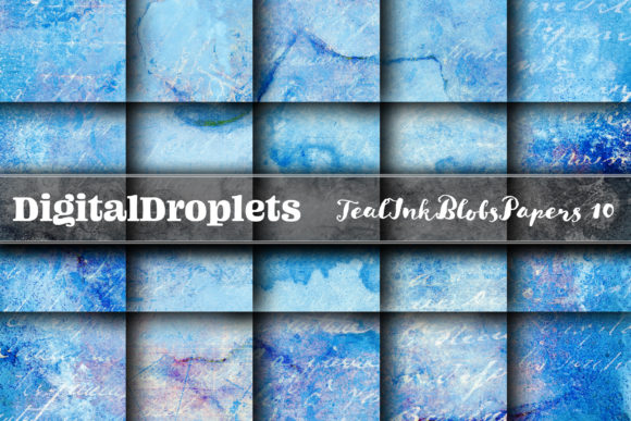 Teal Ink Blobs Vol. 10 | Elevate Your Visual Design